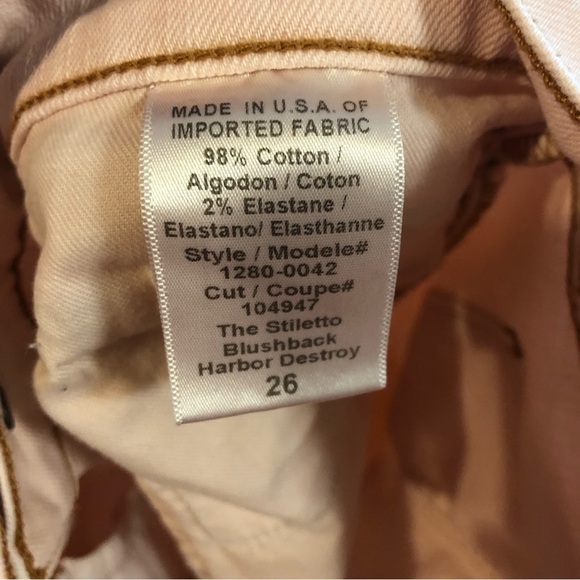 Current/Elliott Jeans Women’s 26 Skinny Blushback Harbor Destroy Busted Knees - Picture 5 of 8